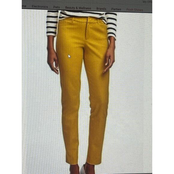 Women's Old Navy Mustard Yellow Pixie Ankle Pants Size 12 Tall - Picture 1 of 5